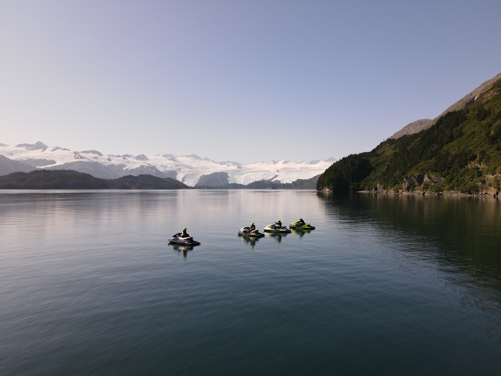 Glacier jet ski action