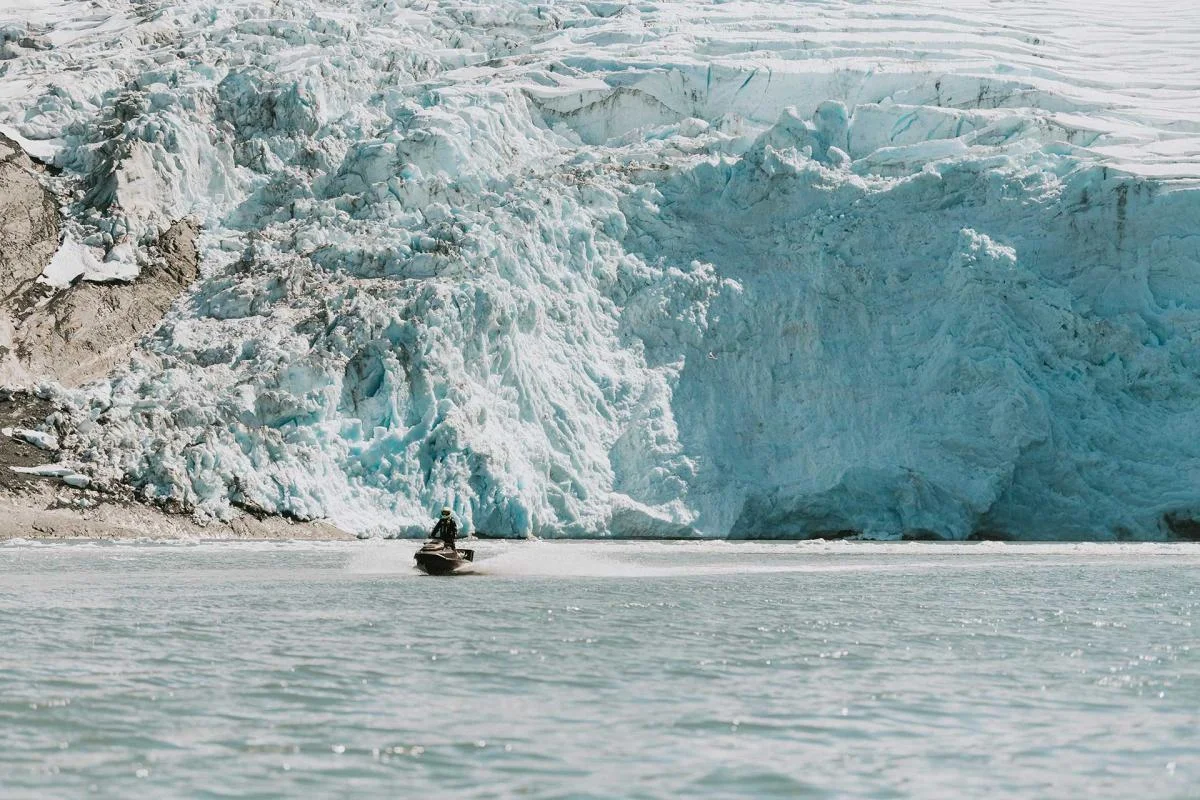 Near massive blue glacier