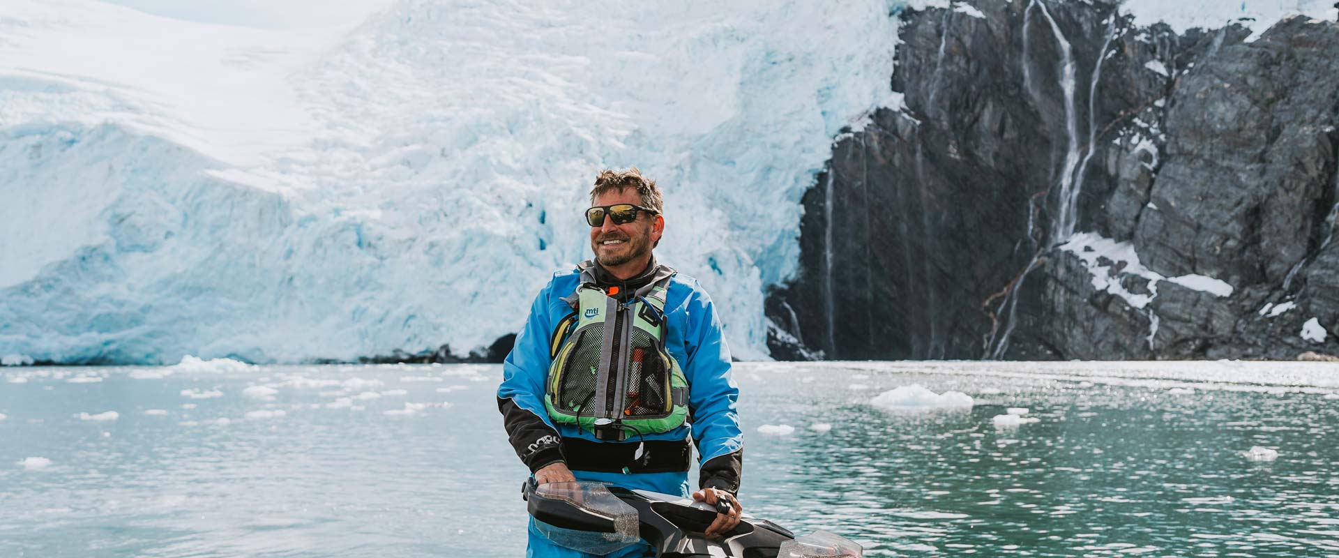 Charlie guiding on the water